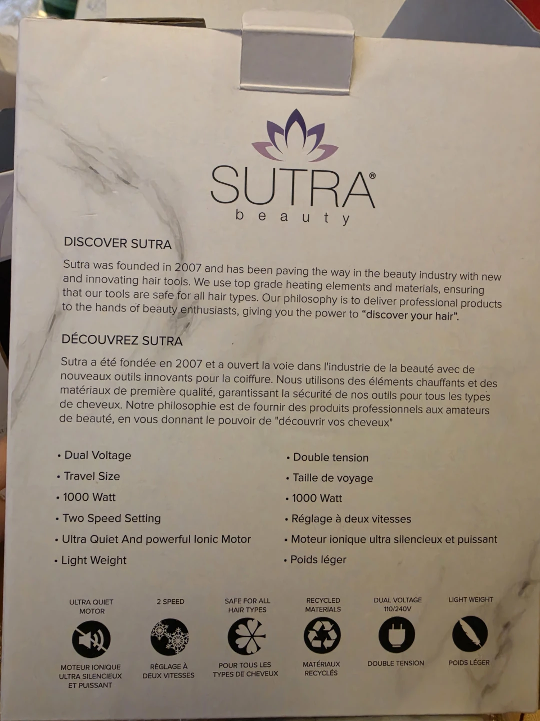 Sutra Beauty Marble Travel Blow Dryer - photo 2