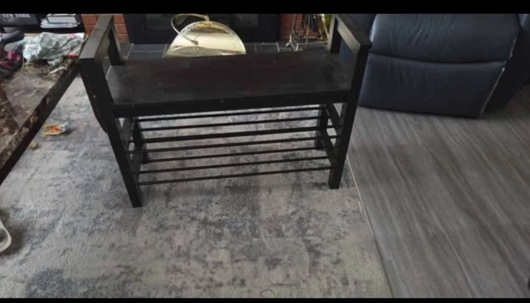 Dark Brown Wooden Shoe Bench