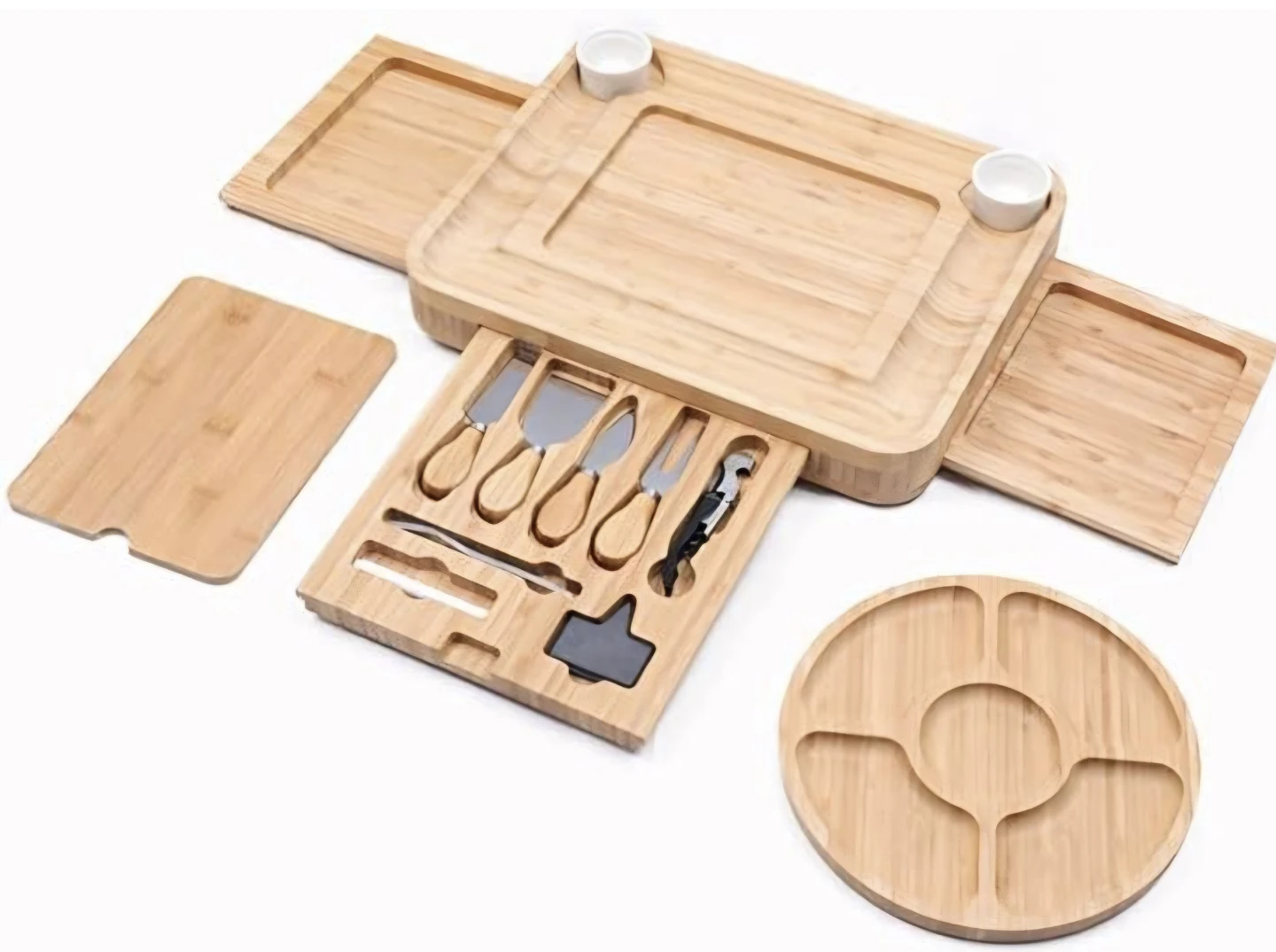 Bamboo Charcuterie Board with Serving Set - photo 2