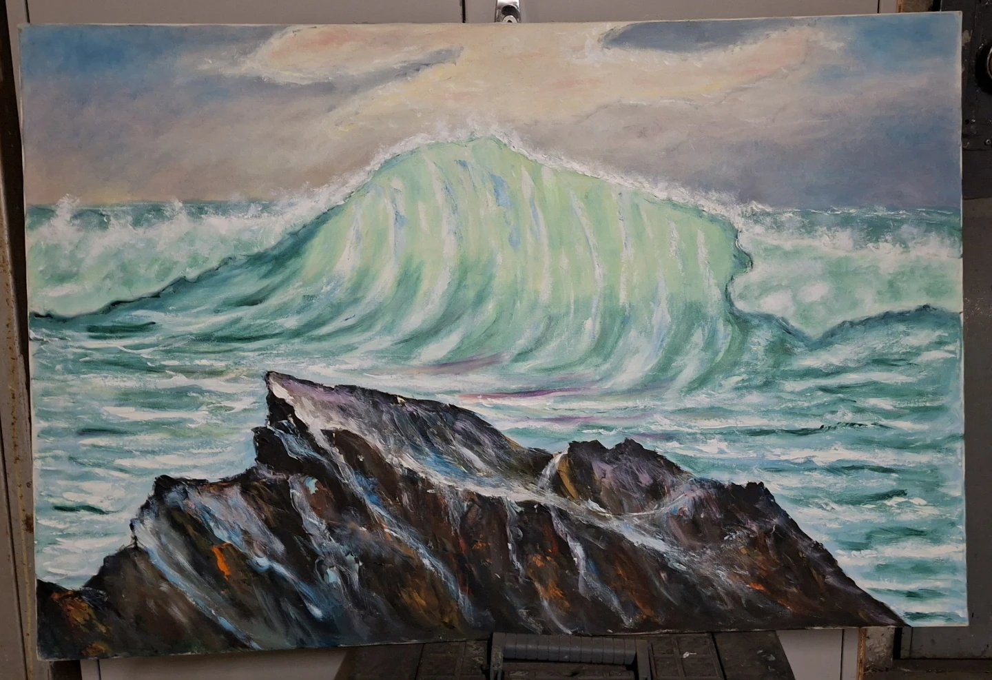 Large Ocean Wave Oil Painting
