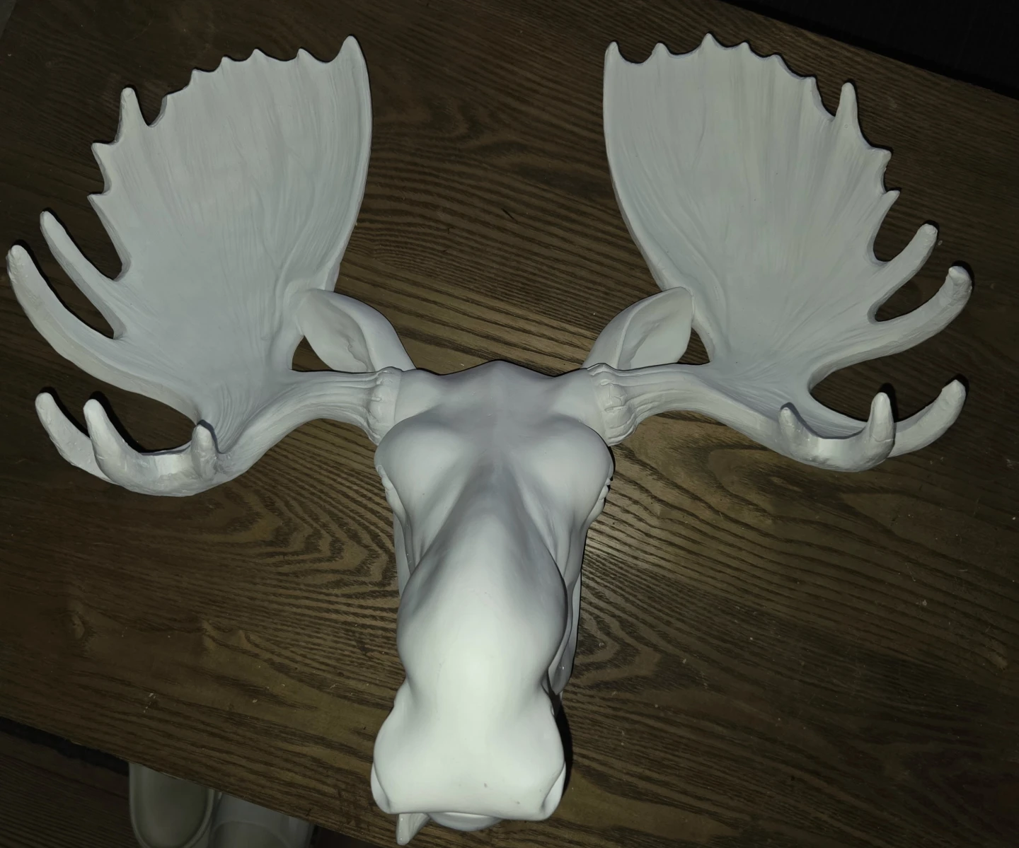 White Wall Mounted faux Moose taxidermy head Decor