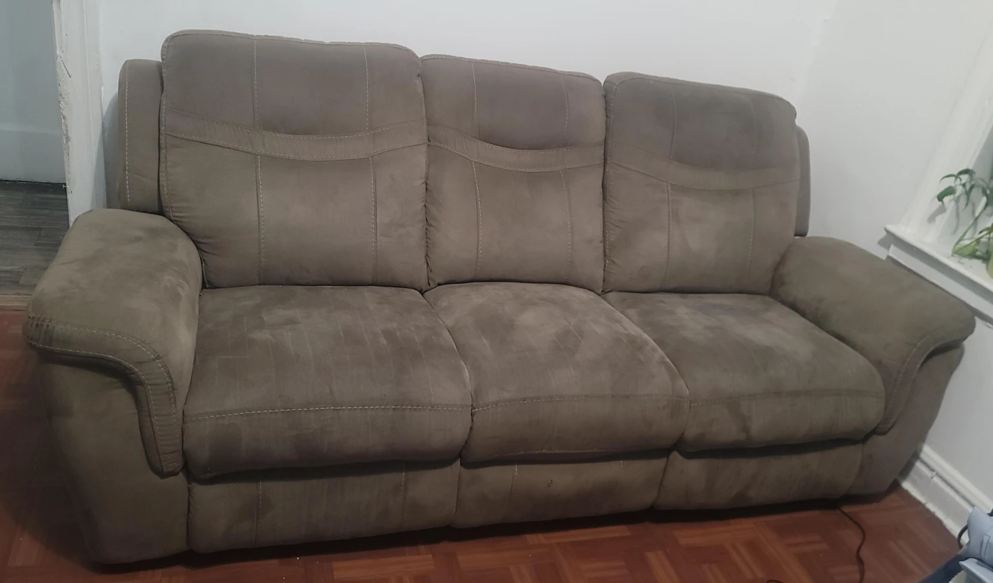 Brown Power Reclining Sofa
