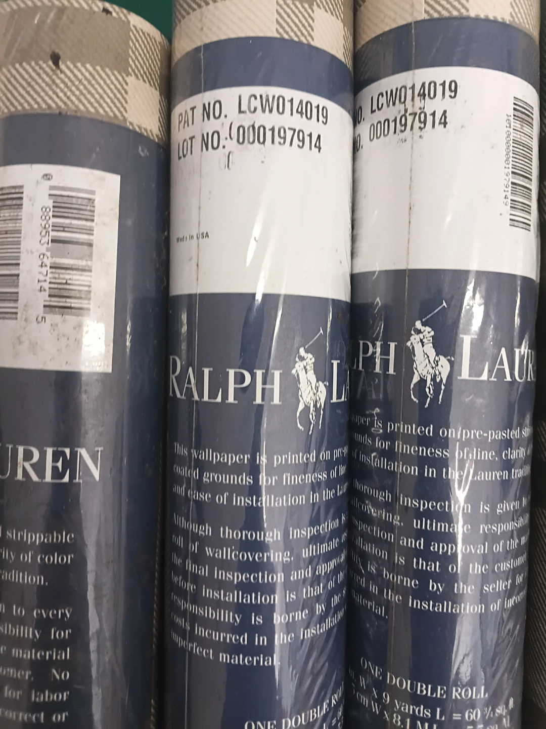 6 Rolls Ralph Lauren Plaid Wallpaper - photo 2