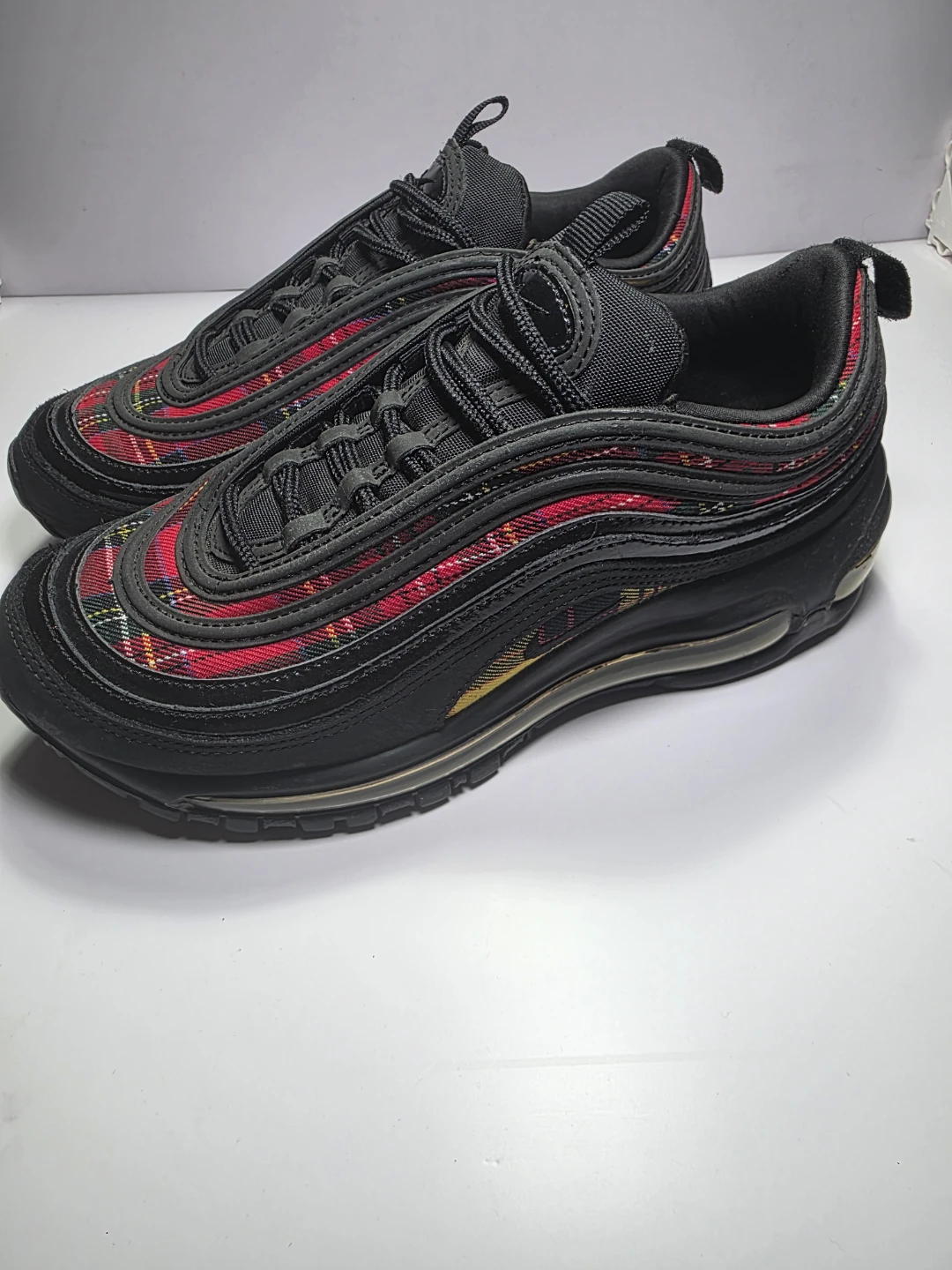 Nike Air Max 97 Black Plaid Sneakers - photo 2
