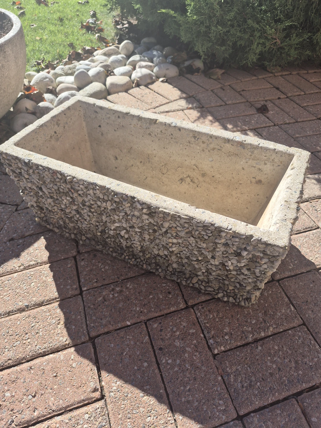 High Quality Exposed Aggregate Concrete Rectangular Planter