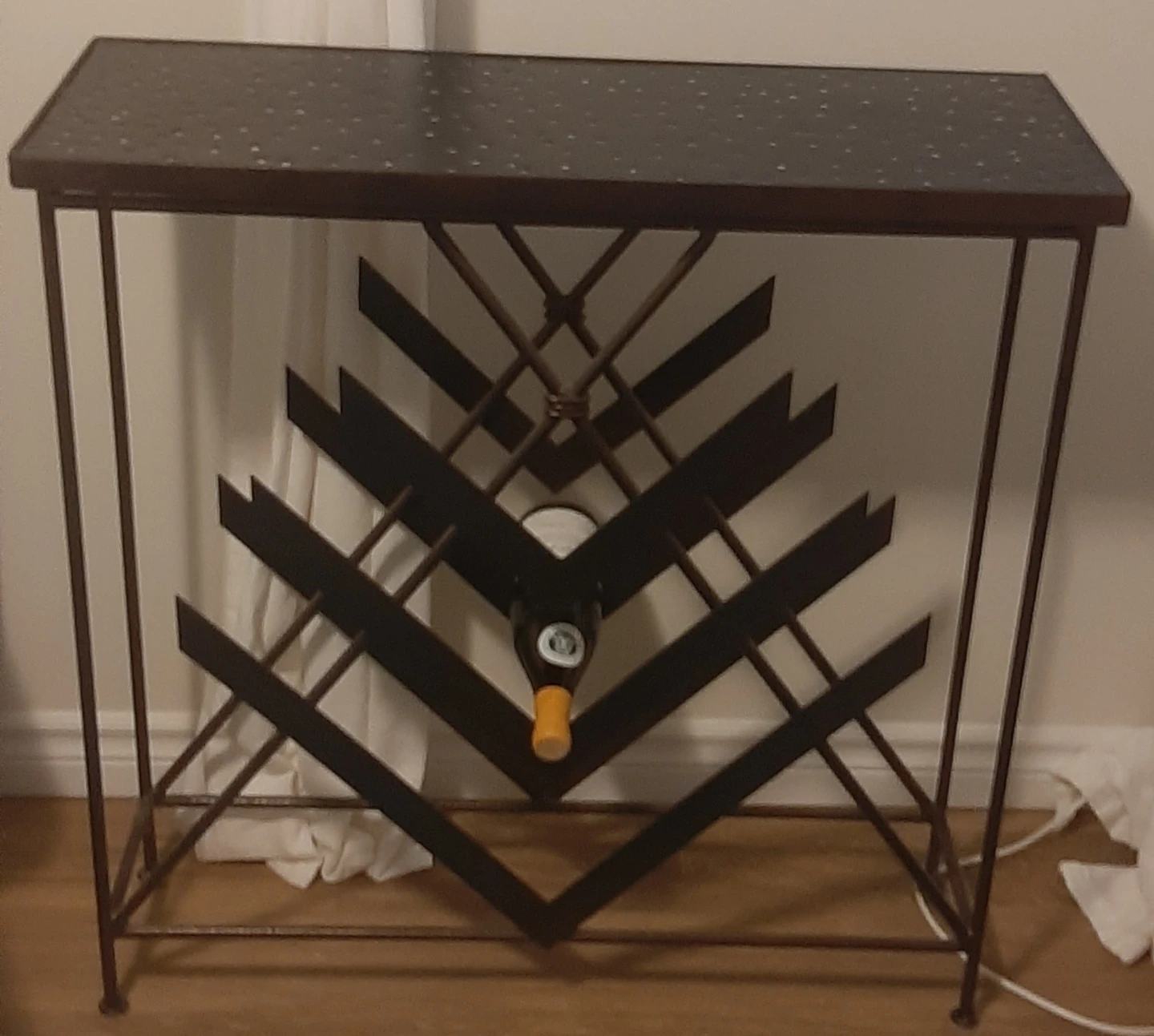 Metal Wine Rack Console Table