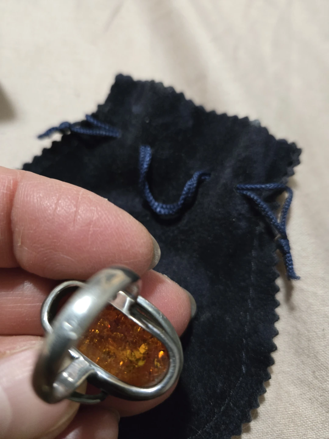 Large Amber Statement Ring size 8 - photo 3