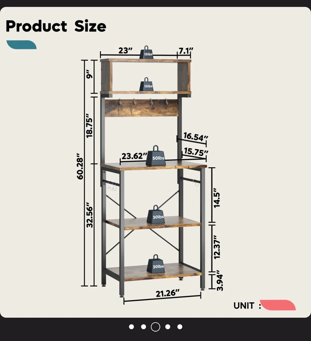 Kitchen Baker's Rack with Storage Shelves - photo 2