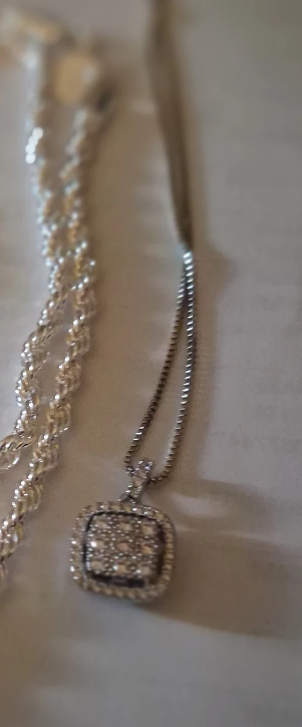 Set of two silver necklaces - photo 3