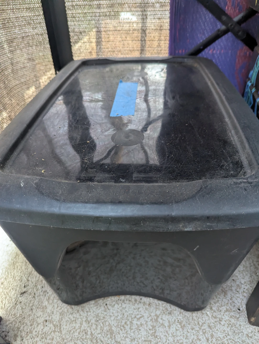 Black Plastic Storage Bin, bag and tarp - photo 2