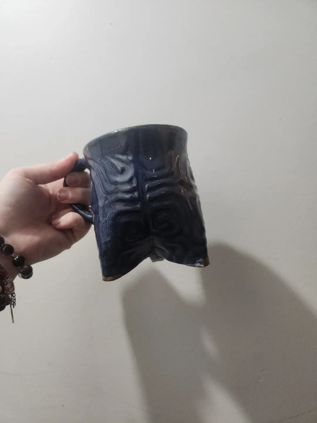 Handmade Blue Ceramic Mug - photo 4