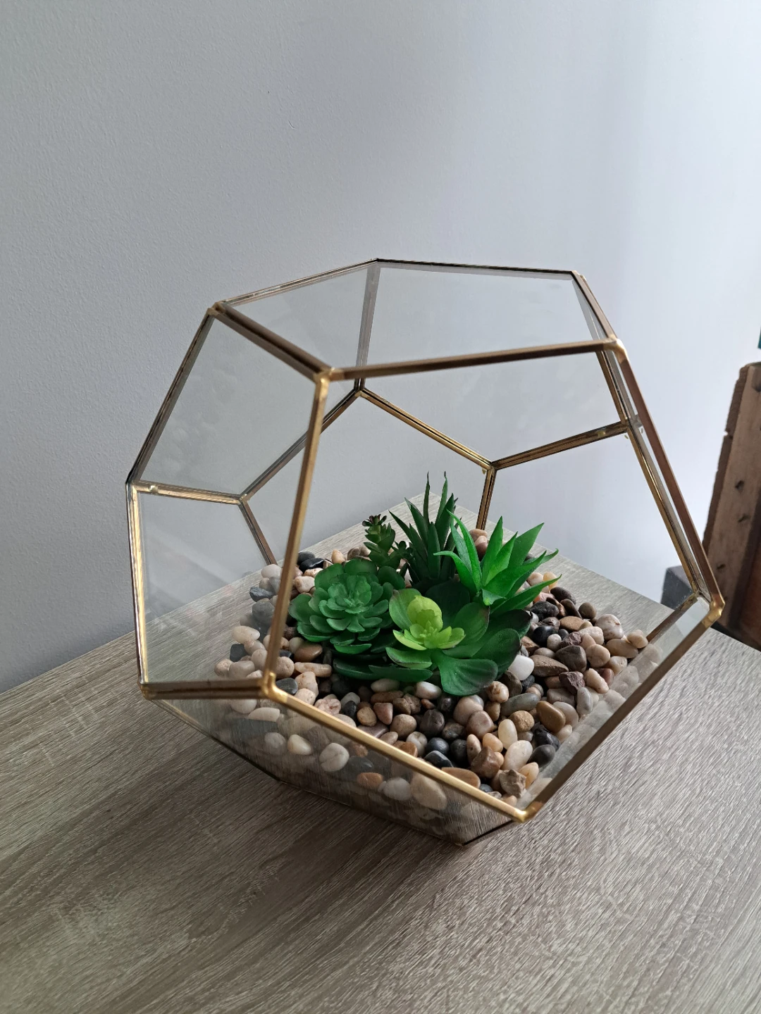 Large Geometric Glass Succulent Terrarium