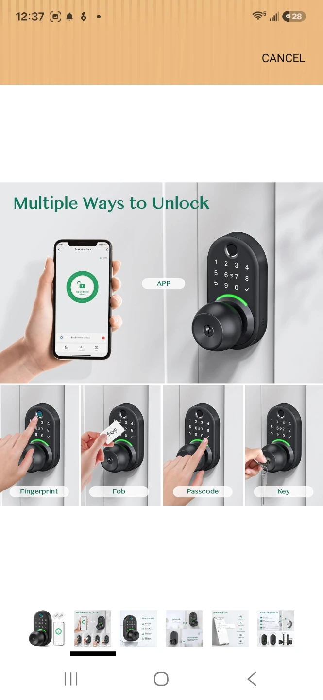 Yamiry Fingerprint Keypad Smart Door Knob Lock - photo 2