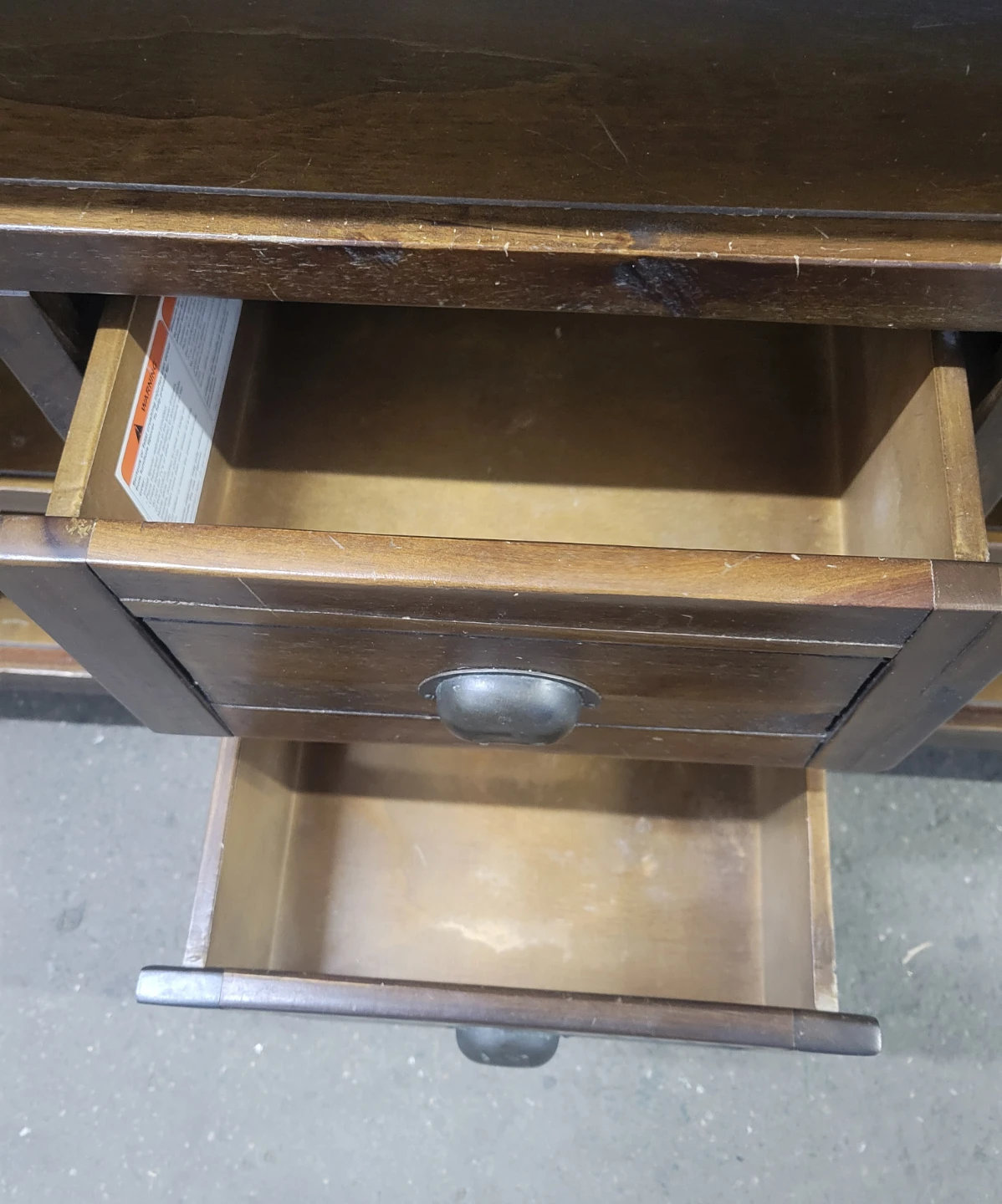 Rustic Dark Wood TV Media Console - photo 3