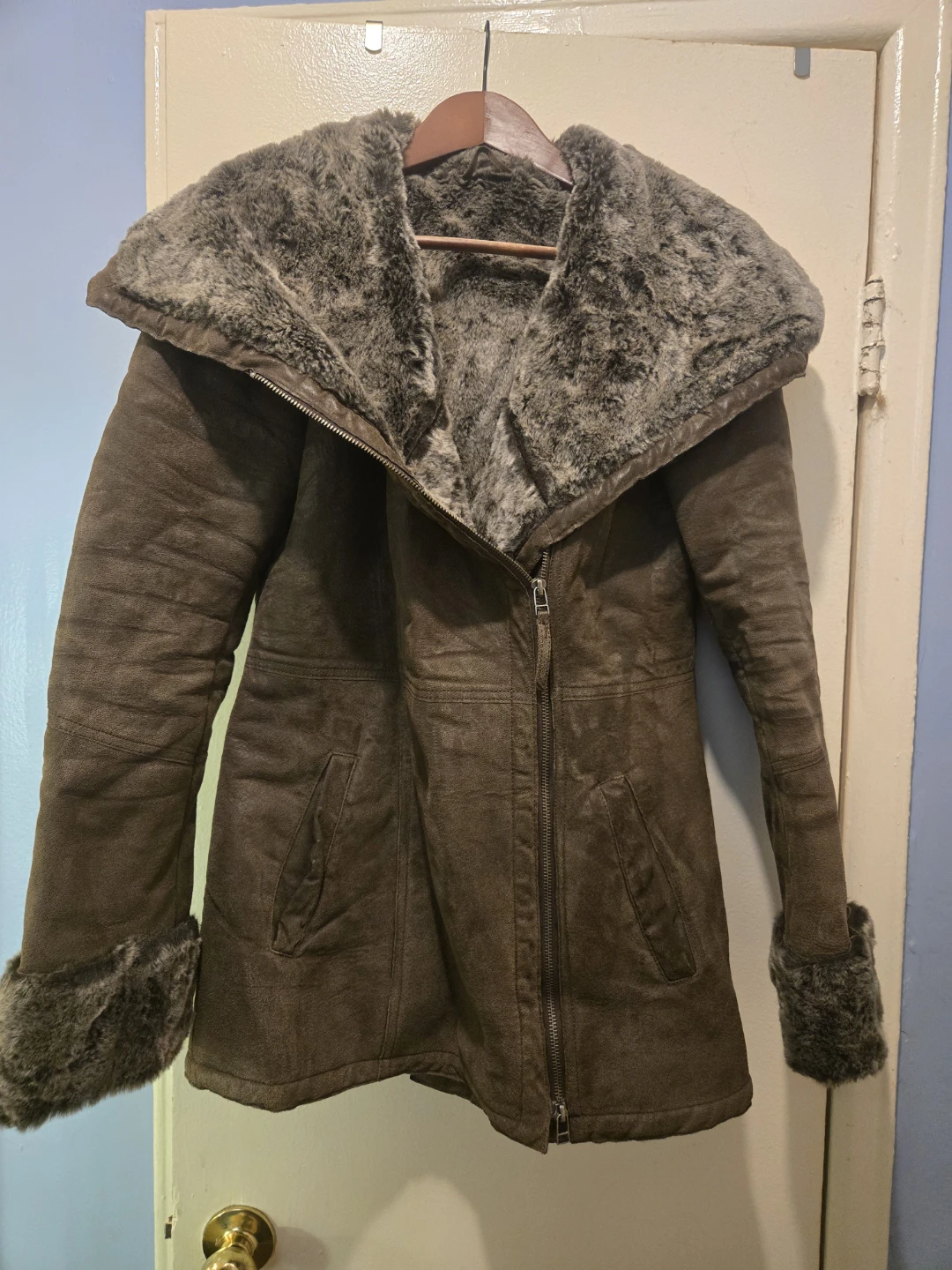 Danier Faux Fur Lined suede Coat