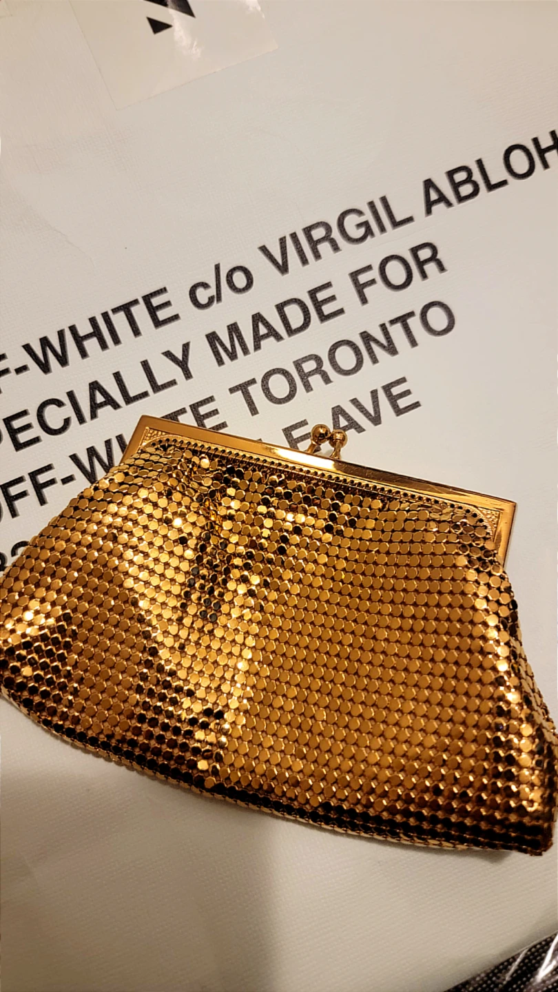 Vintage Gold Tone Mesh Clutch