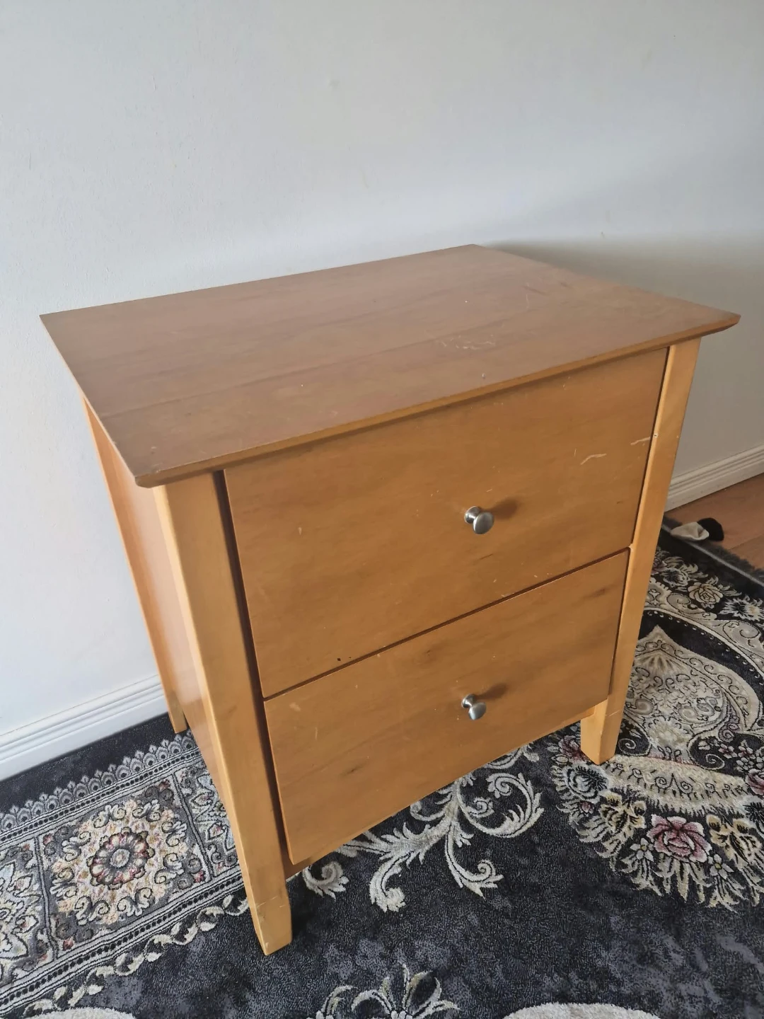 Wooden Two-Drawer Nightstand - photo 2