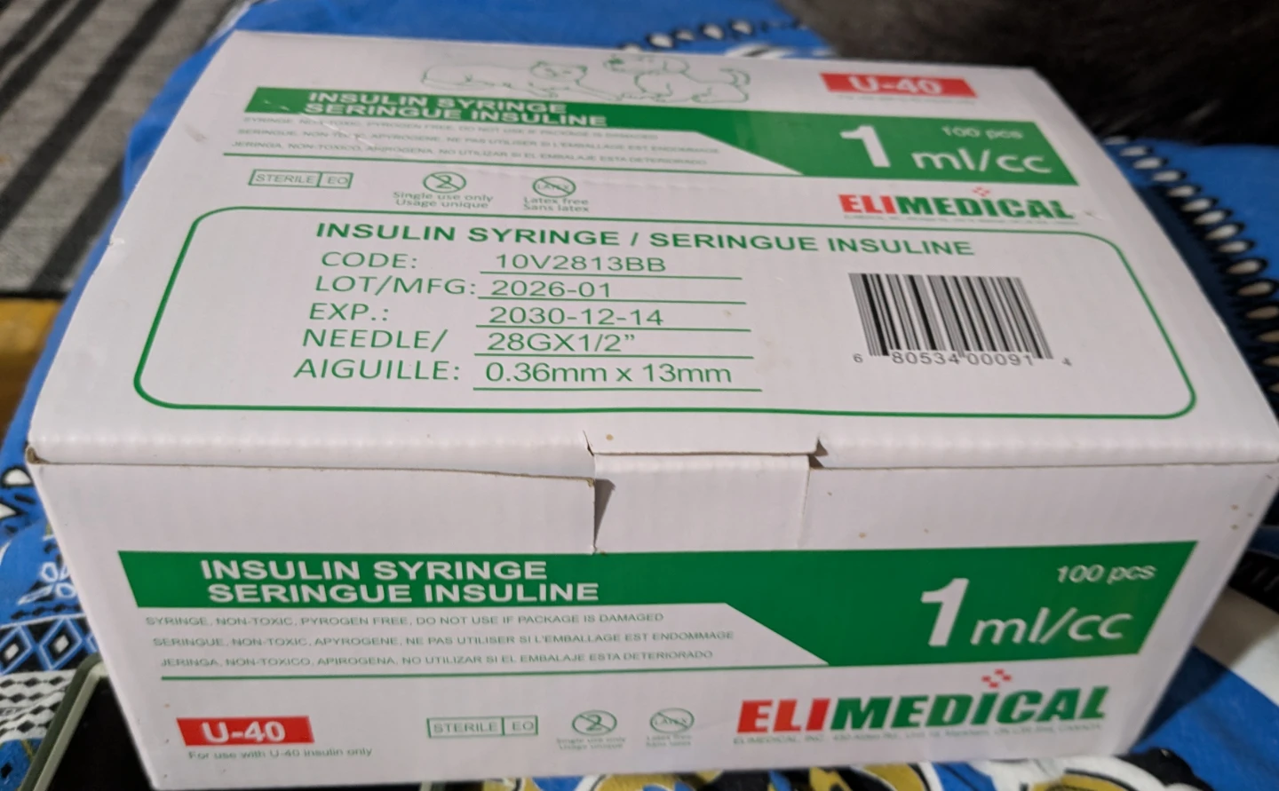 EliMedical U-40 Insulin Syringes 1ml 100 Pack - photo 4