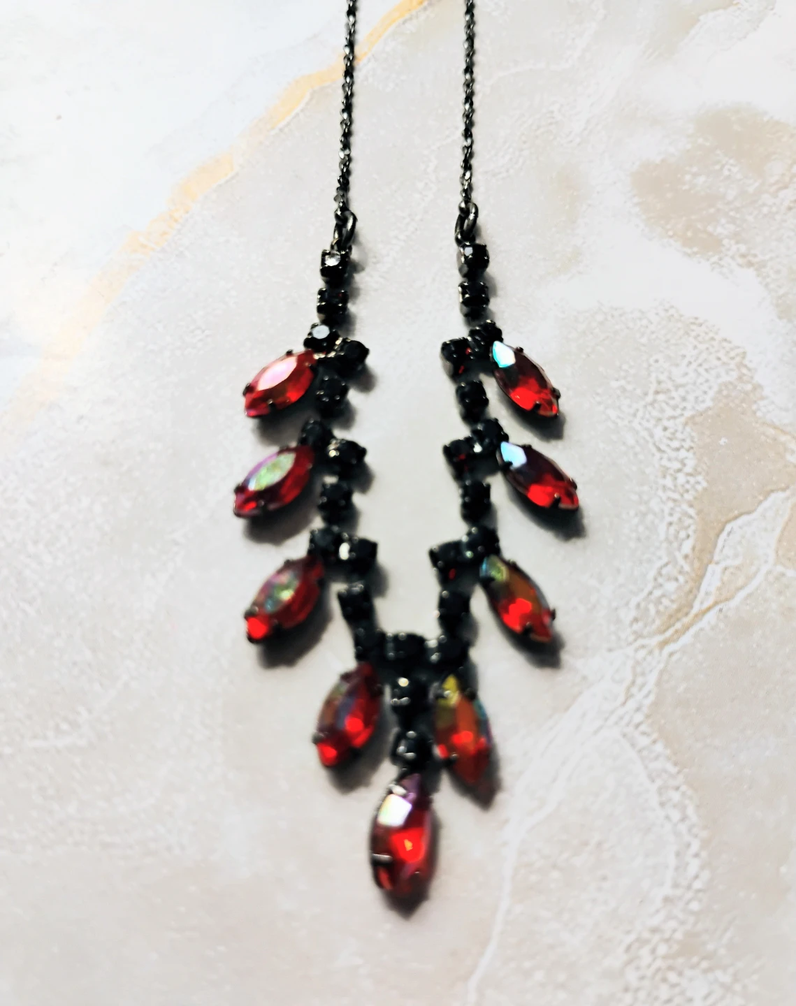 VINTAGE AVON RED RHINESTONE NECKLACE, BRACELET & EARRINGS - photo 2