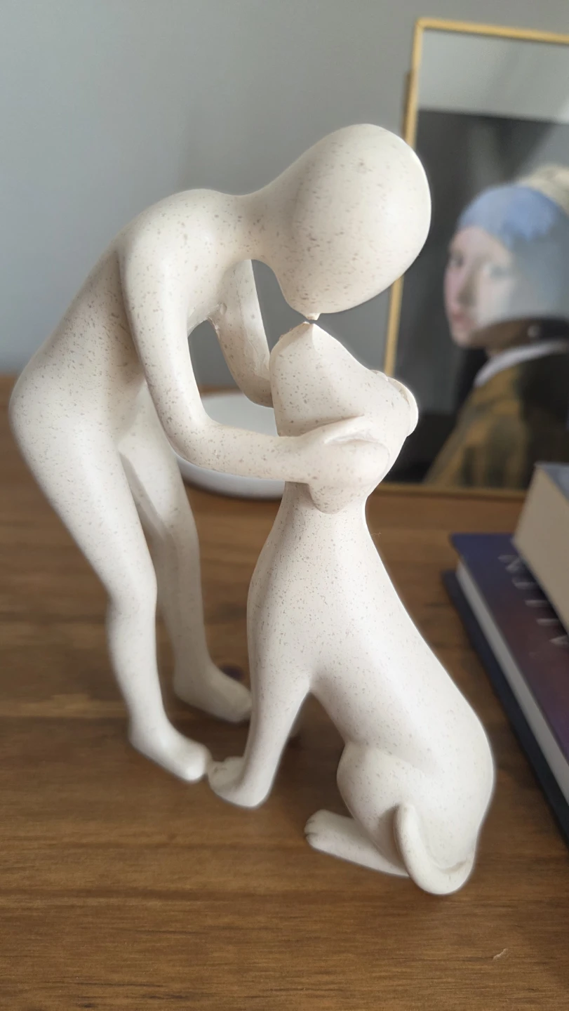 Bestfriends - Man & Dog Gold Statue Display *new - photo 2