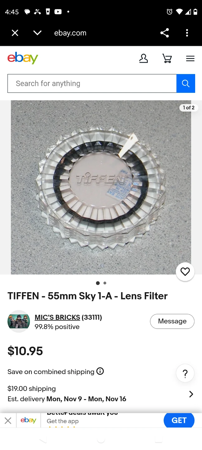 Tiffen 55mm Sky 1-A Camera Lens Filter - photo 3