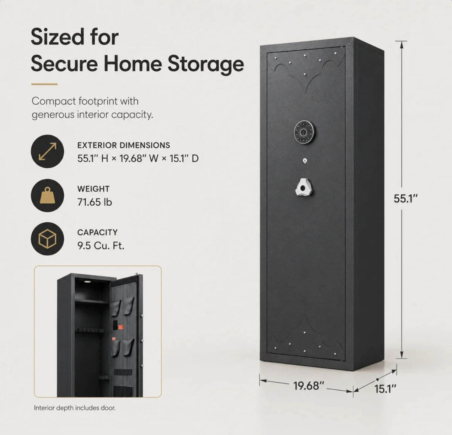 Brand New KAER 10-15 Gun Safe - photo 2