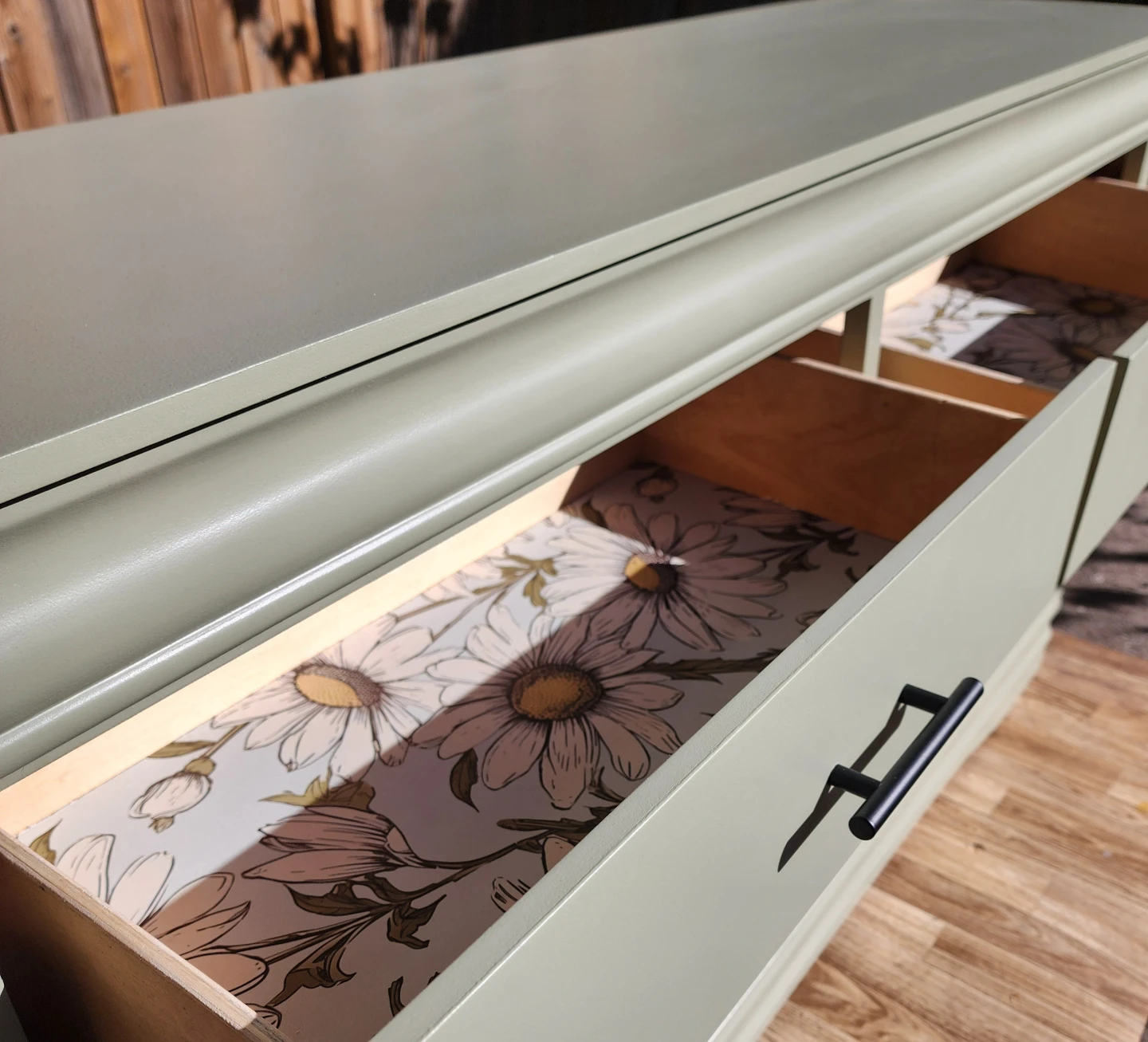 Sage Green 6-Drawer Long Dresser | Beautifully Refinished - photo 4