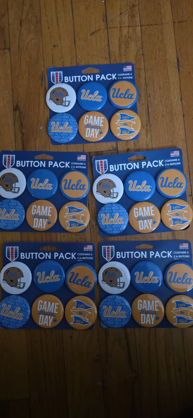 WinCraft UCLA Bruins 6 in a pack  Button Set lot of 5 packs