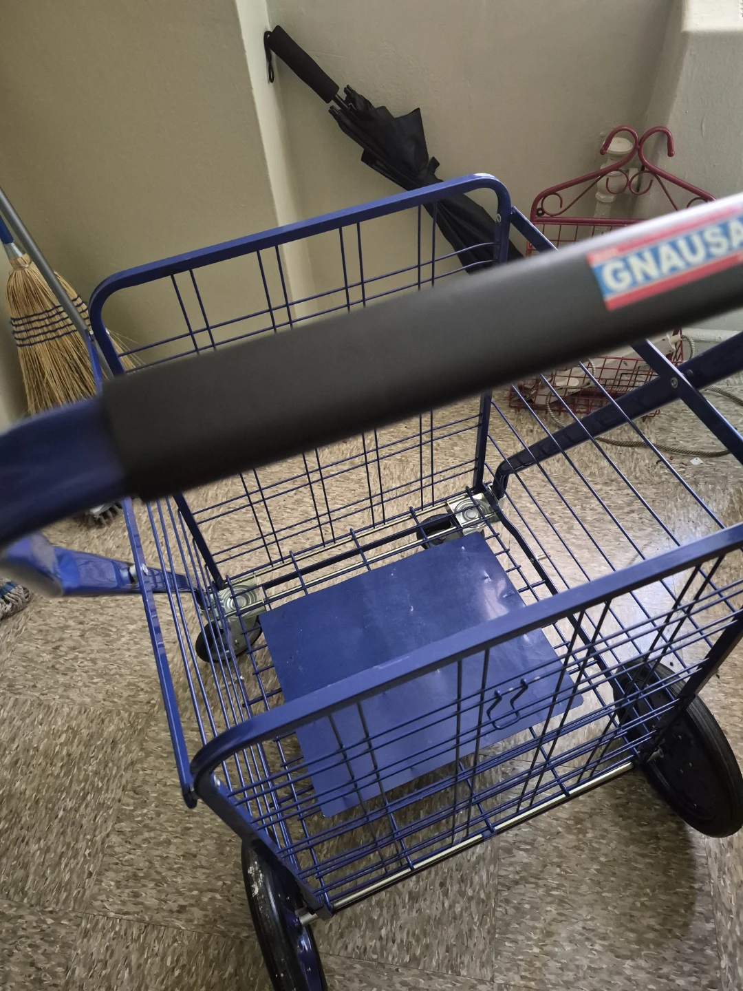 GNAUSA Blue Metal Shopping Cart