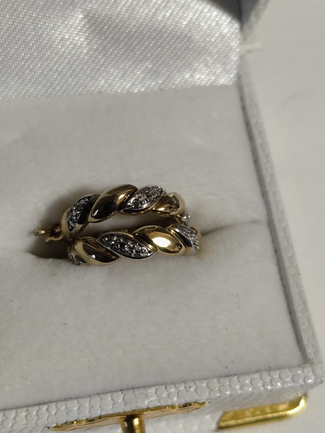 10k gold diamond hoop earrings