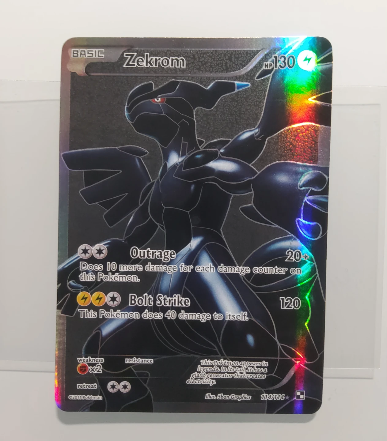 Zekrom 114/114 2011 Black & White  Set Pokemon Card Full Art