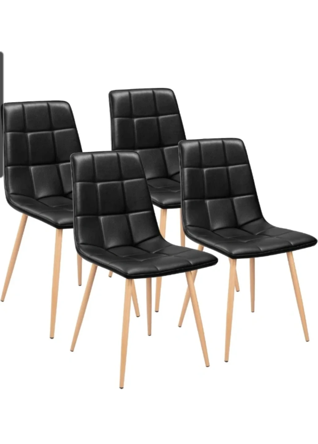 Set of 4 Modern Padded Dining Chairs