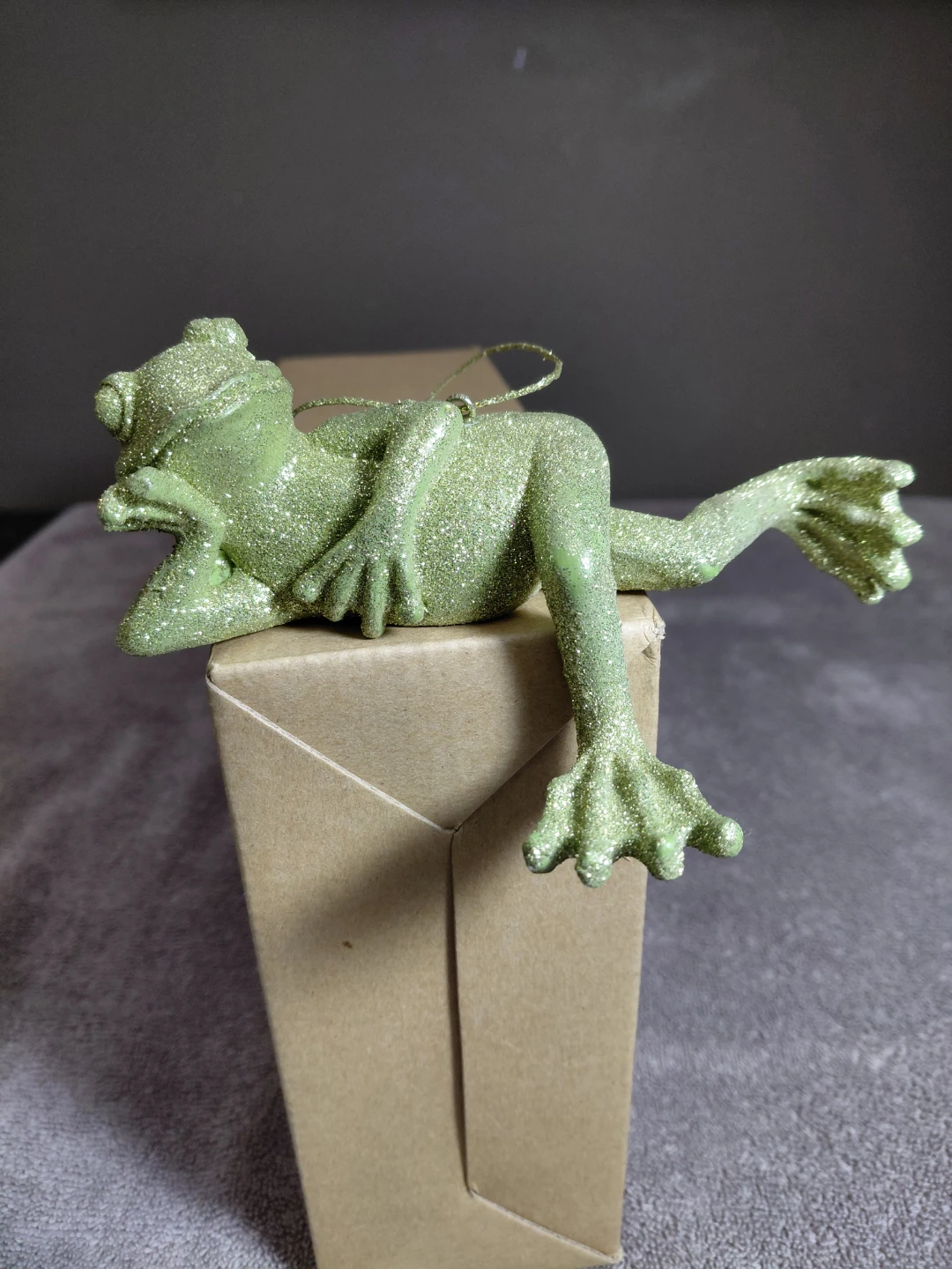 Sexy Green Glitter Frog Christmas Ornament - photo 2