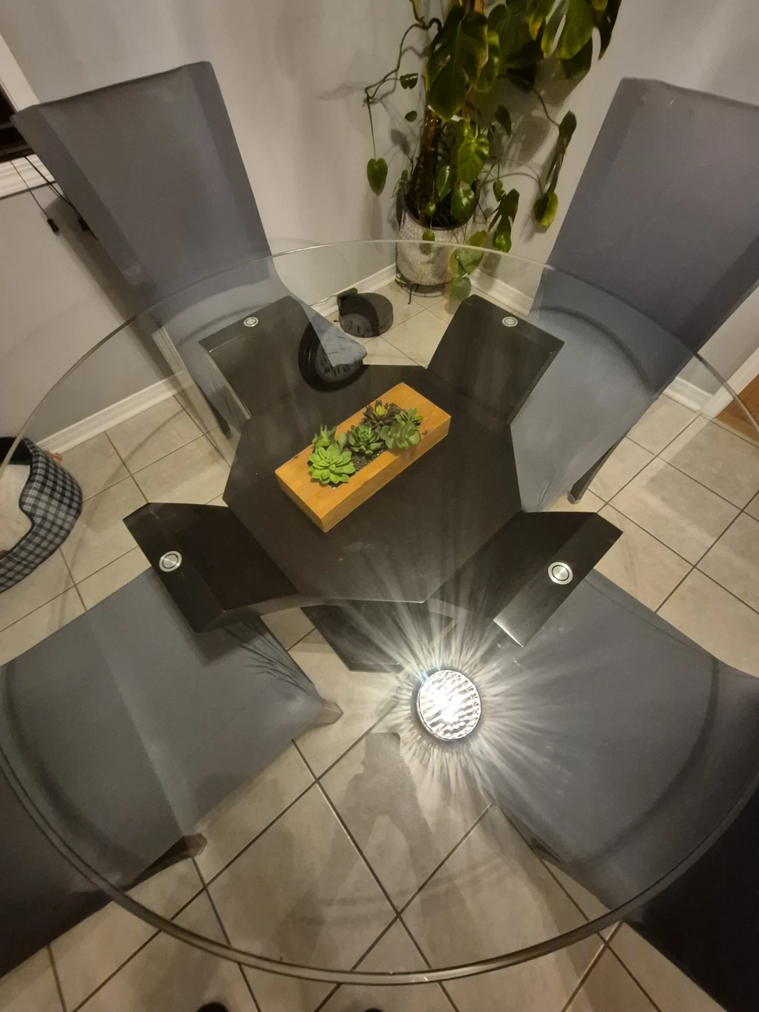 Glass Dining Table with 4 Chairs - photo 4