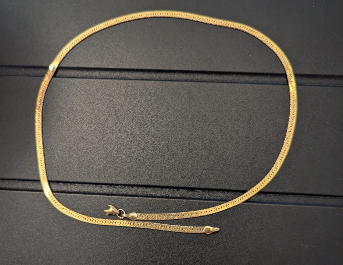 Gold-tone Herringbone Chain 20" Necklace
