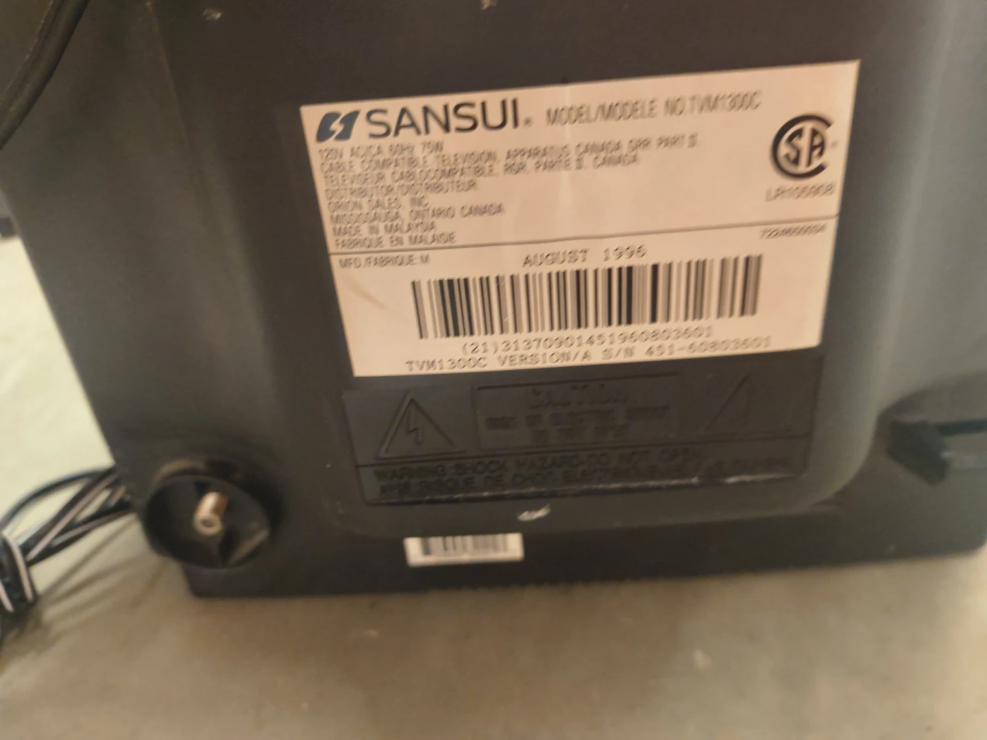 Sansui TVM1300C 13-inch CRT Television - photo 4