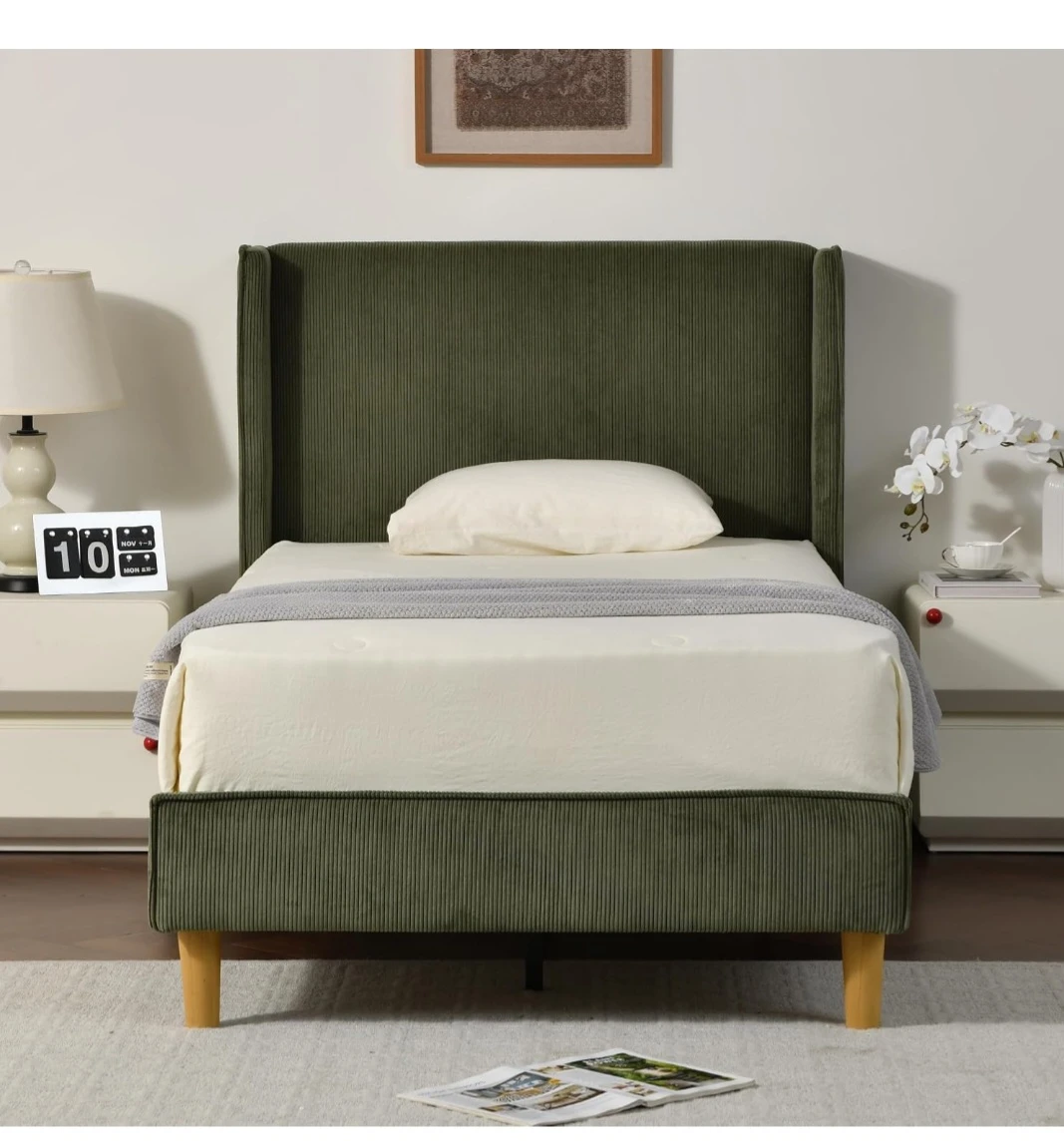 Green Twin Size Upholstered Bed Frame - photo 2