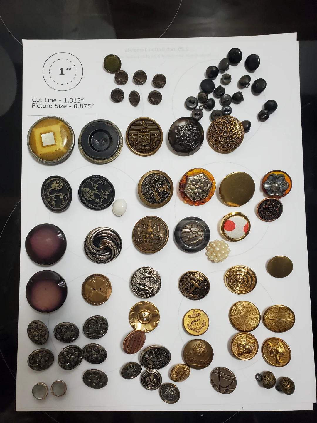 Assorted Vintage Decorative Buttons Lot over 50 Magnetic