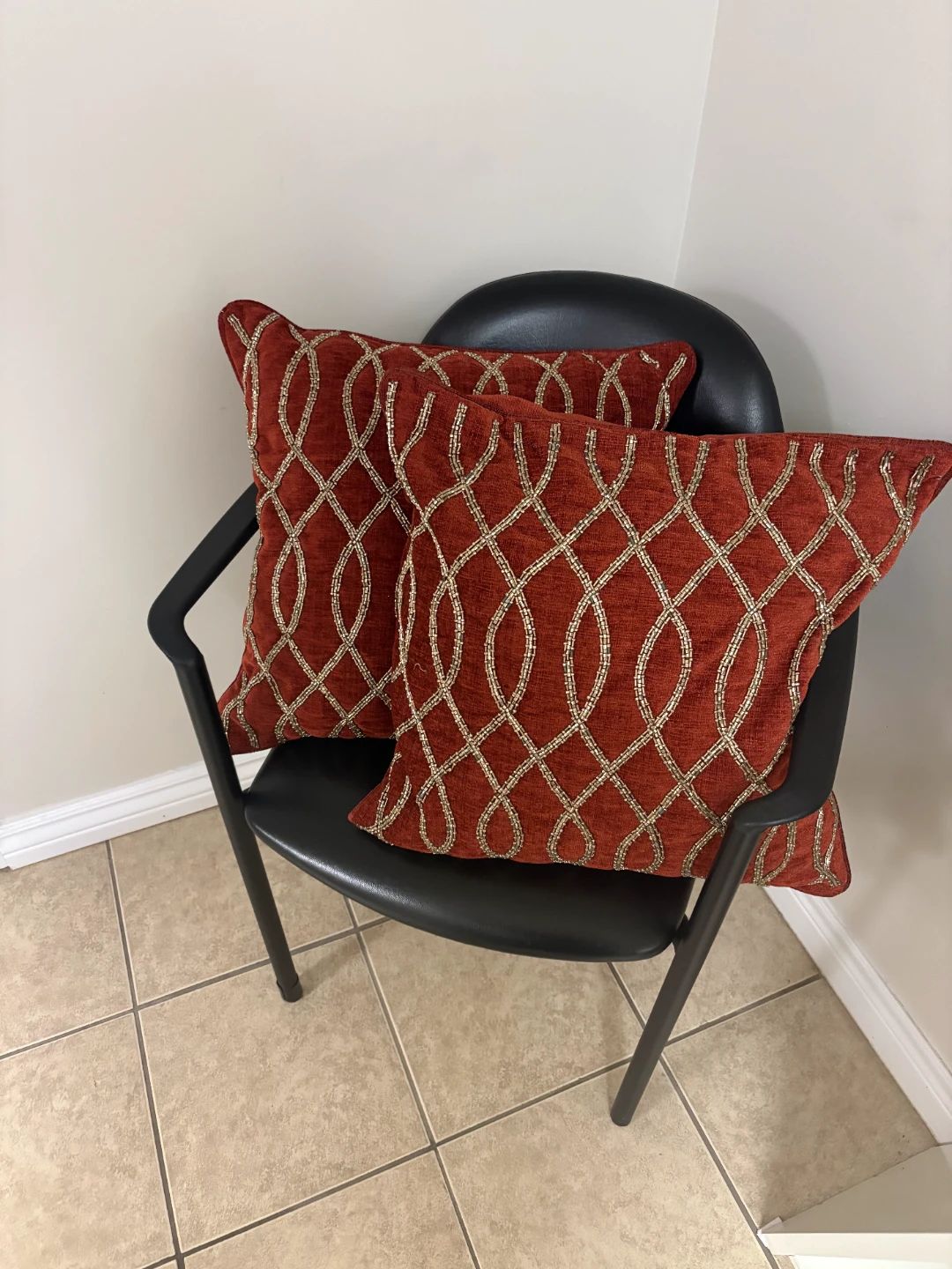 Set of 2 Burnt Orange Decorative Cushions - photo 2