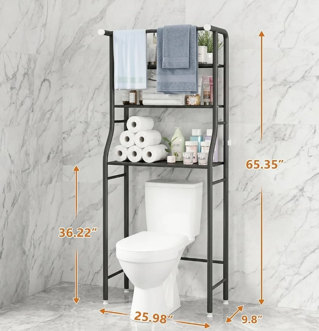 Black Over-the-Toilet or Laundry Storage Shelf - photo 4