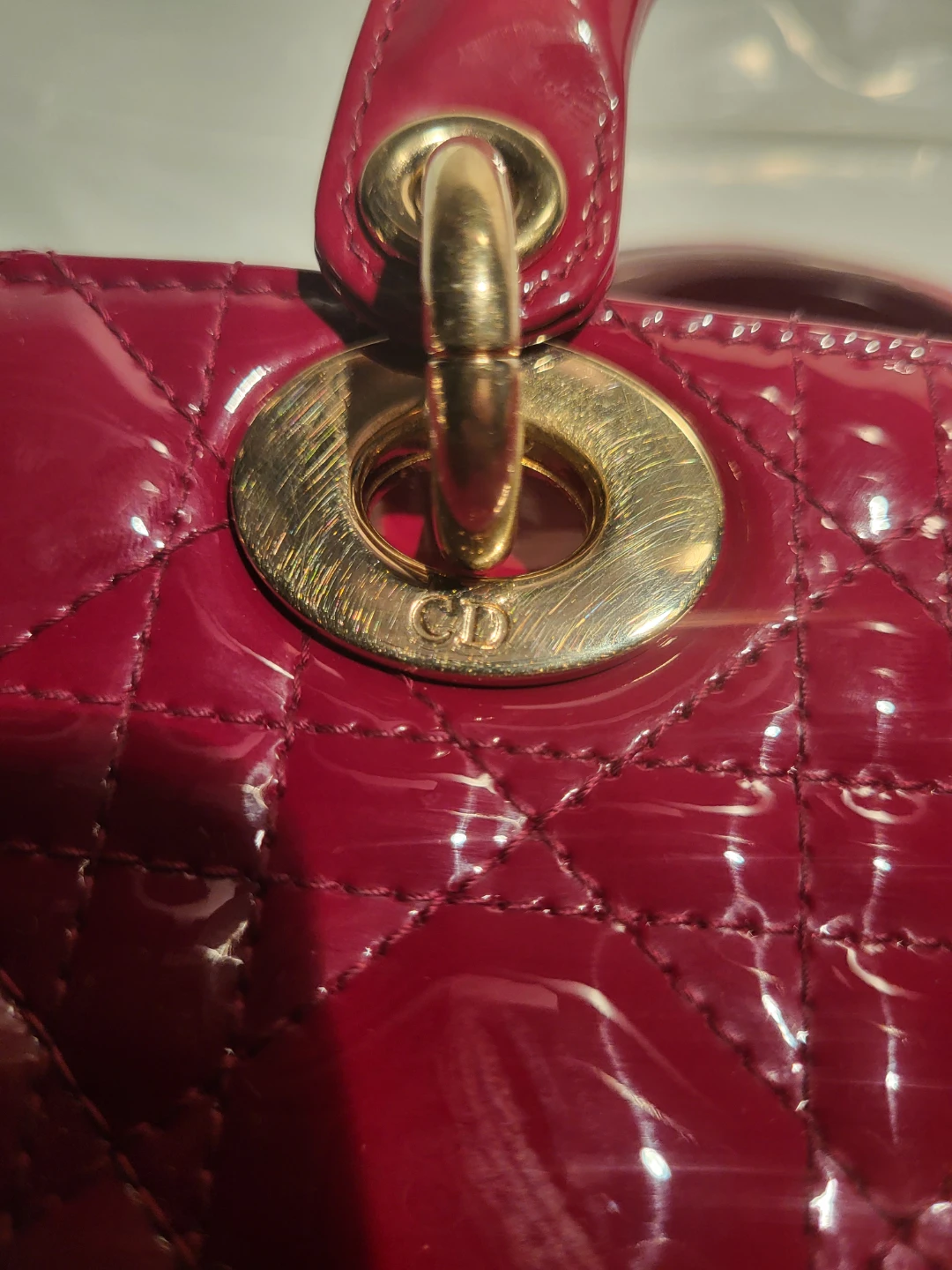 Authentic Dior Small Lady D-Joy Bag (Cherry Red) - Moving fast! - photo 3