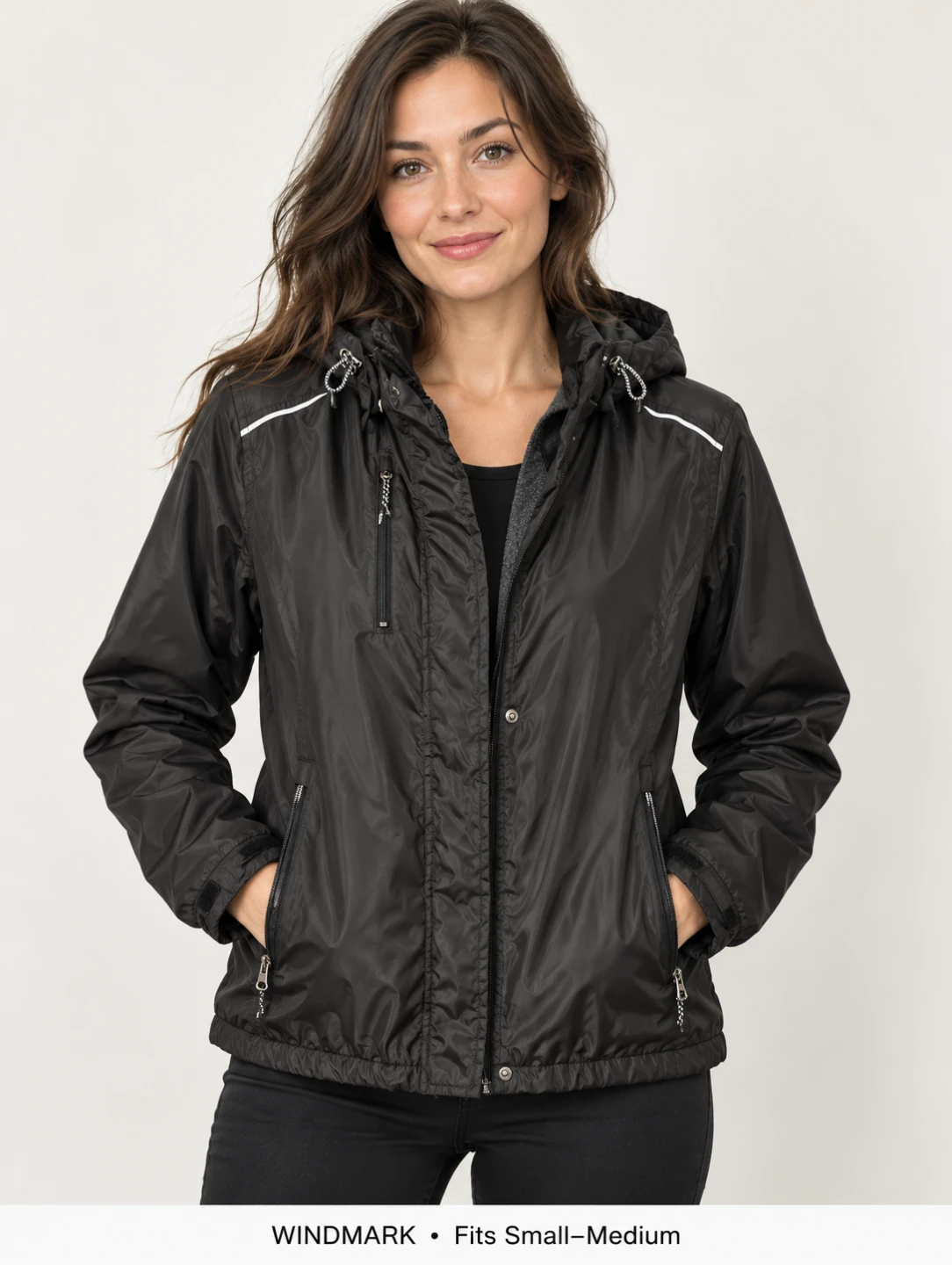 Windmark Women's Black Hooded Jacket
