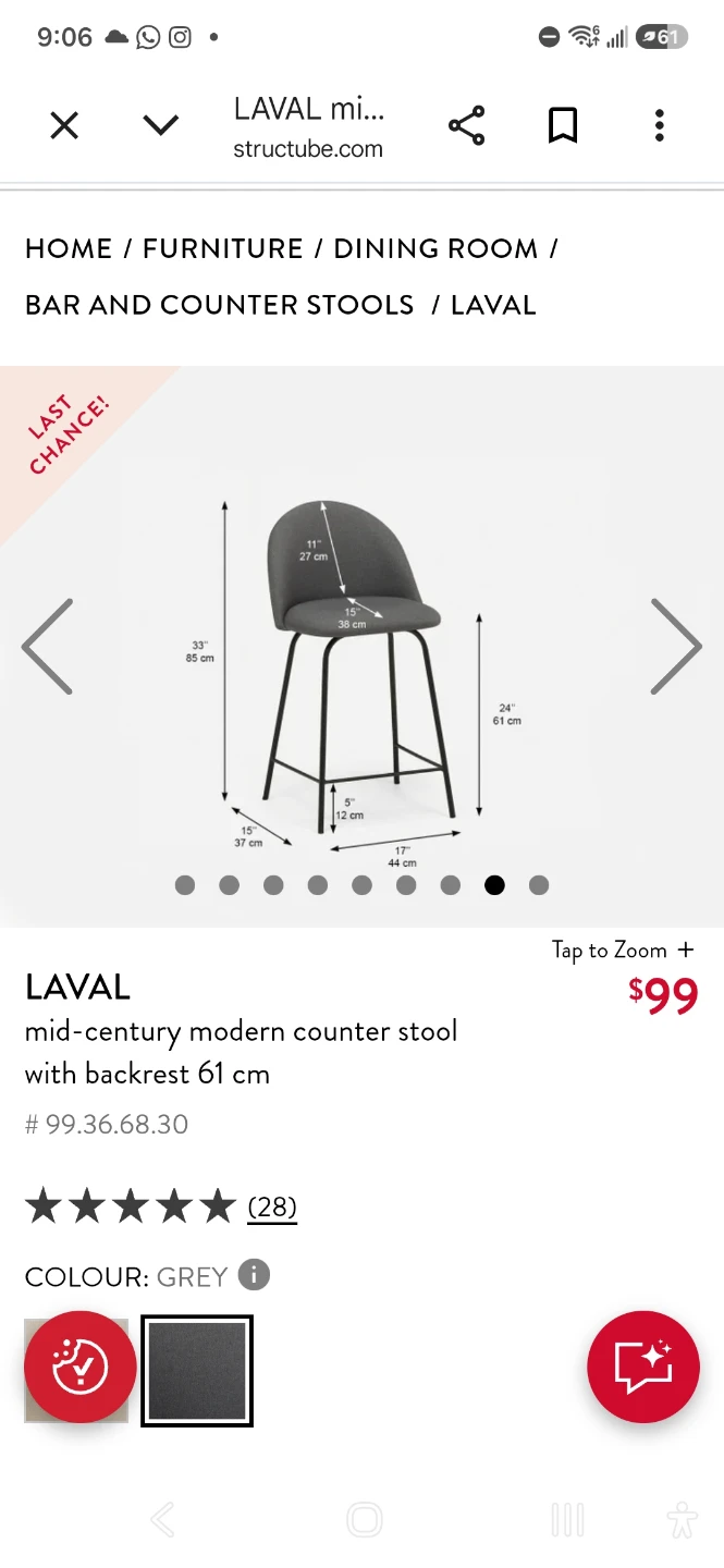 Tall Bar Chairs (Structube) - photo 4