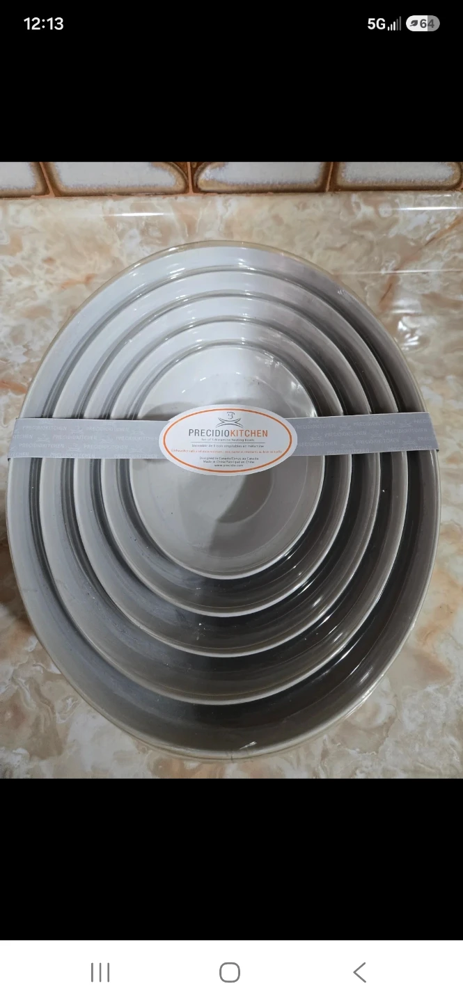 Precidio Kitchen Set of 5 Melamine Nesting Bowls