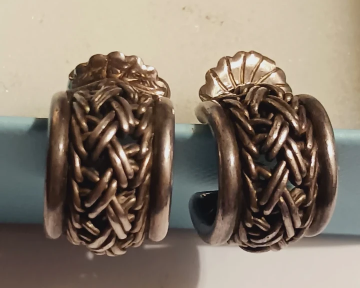 Sterling Silver 925 Designers Woven Knot Bali Huggie Earrings - photo 3