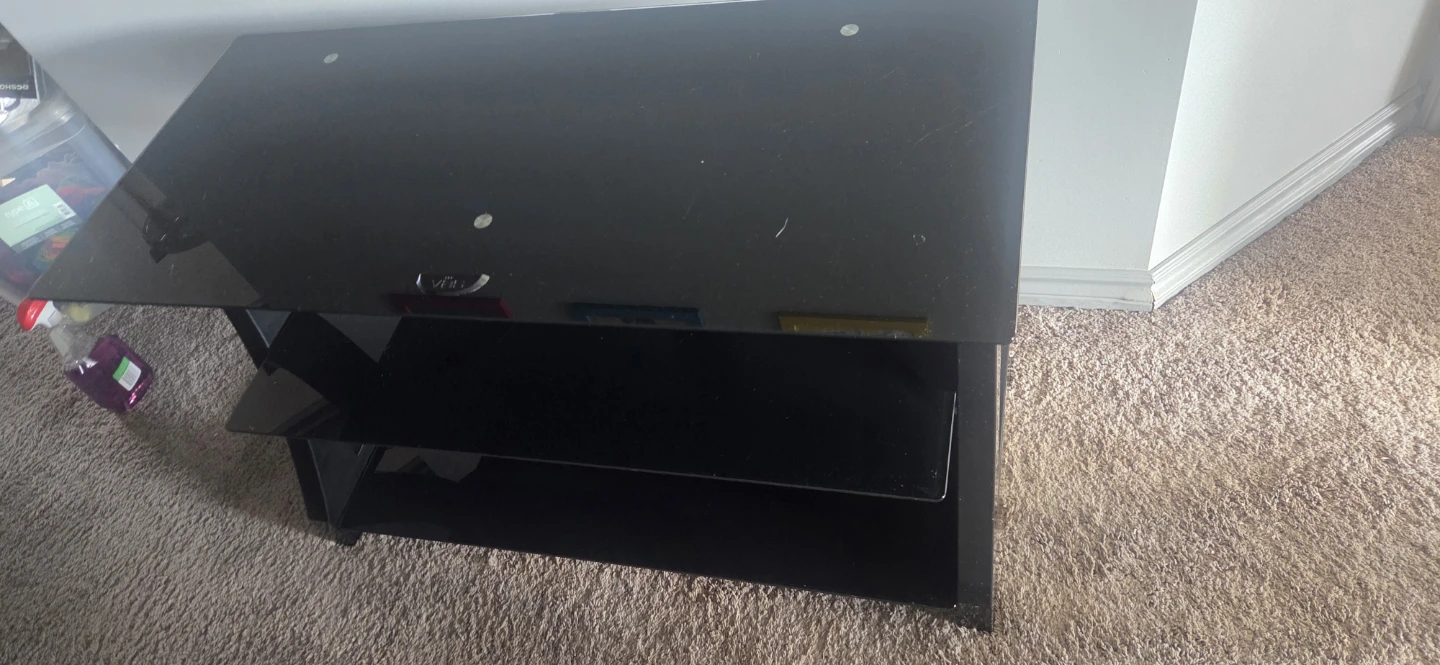 Black Glass TV Stand - photo 2