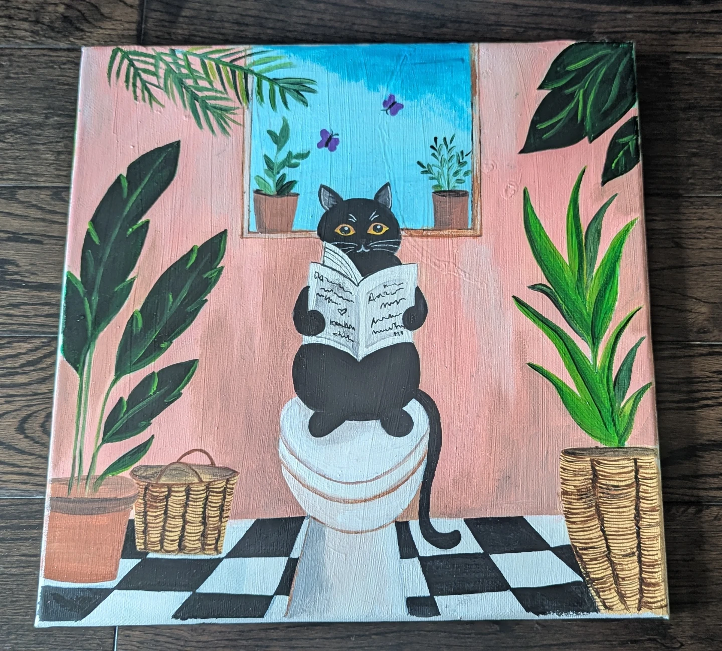 Set of Two Cat Art Canvases - photo 2