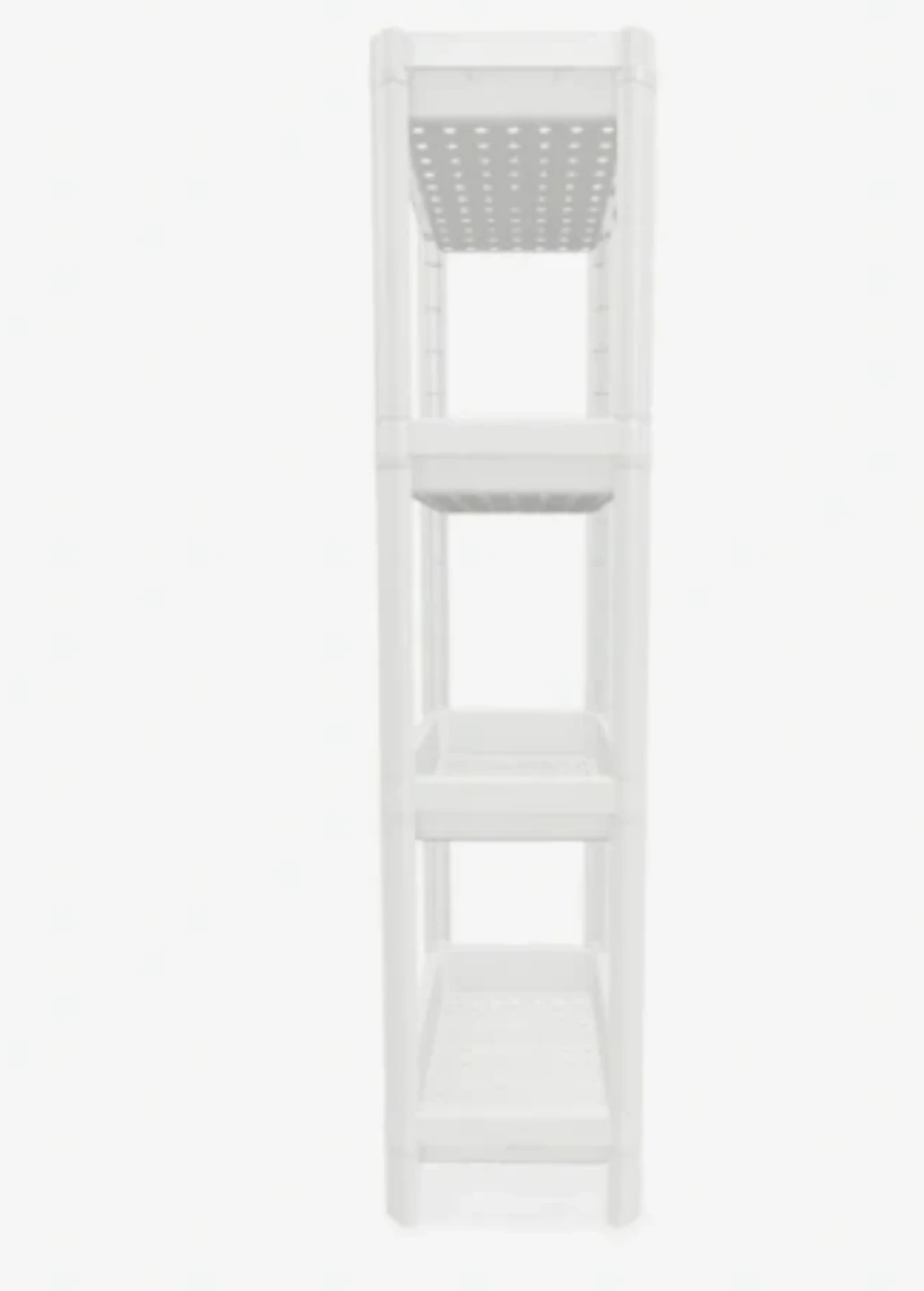 White 4-Tier Plastic Storage Shelf - photo 2