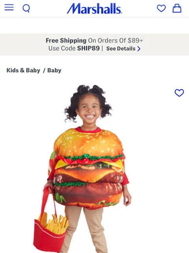 Kids Burger Costume