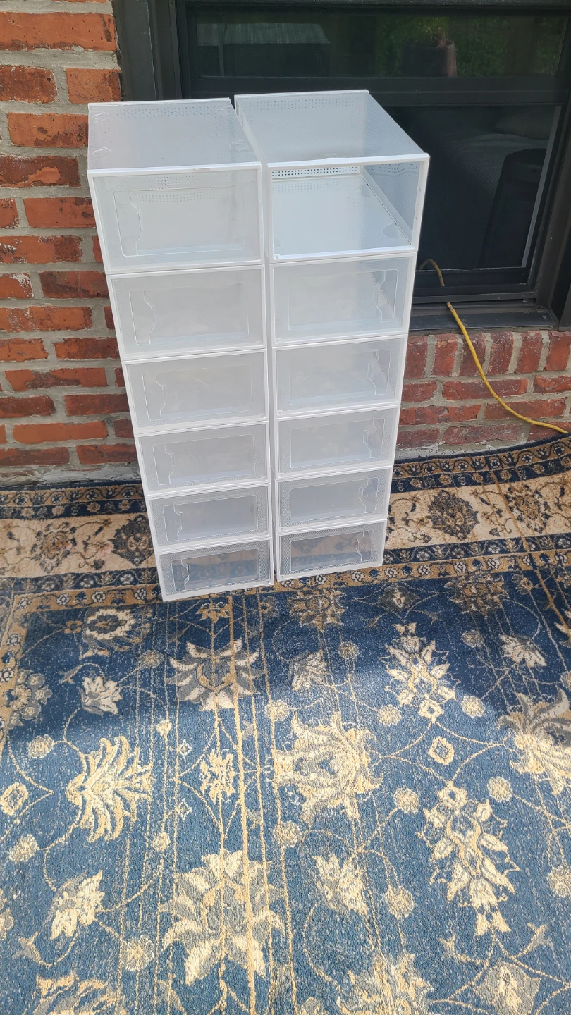 Set of 12 Stackable Clear Shoe Storage Boxes - photo 3